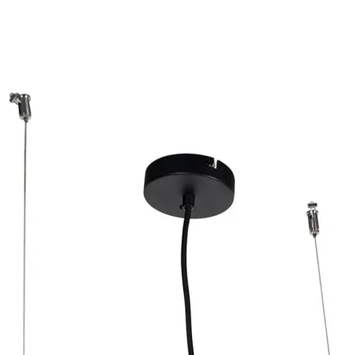 QAZQA Industriële hanglamp zwart 118 cm met gaas 4-lichts - Cage