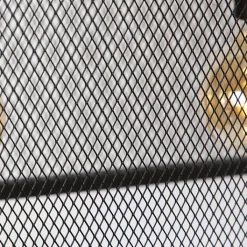 QAZQA Industriële hanglamp zwart 118 cm met gaas 4-lichts - Cage