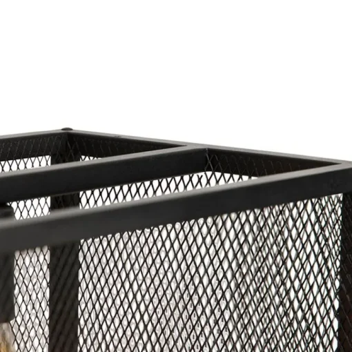 QAZQA Industriële hanglamp zwart 118 cm met gaas 4-lichts - Cage
