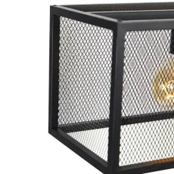 QAZQA Industriële hanglamp zwart 118 cm met gaas 4-lichts - Cage