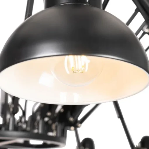 QAZQA Industriële hanglamp zwart 16-lichts verstelbaar - Hobby Spinne