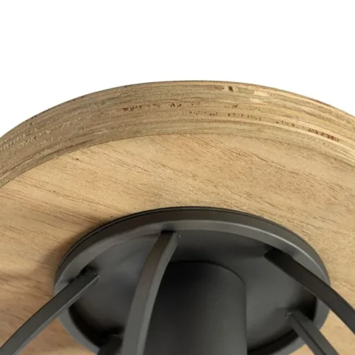 QAZQA Industriële plafondlamp donkergrijs met hout - Arthur