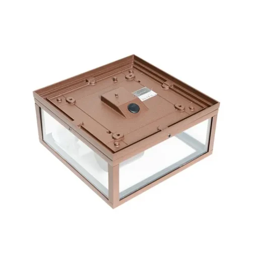 QAZQA Industriële plafondlamp roestbruin IP44  2-lichts - Charlois
