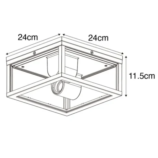 QAZQA Industriële plafondlamp roestbruin IP44  2-lichts - Charlois