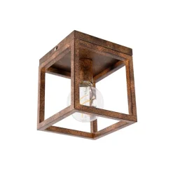 QAZQA Industriële plafondlamp roestbruin - Cage