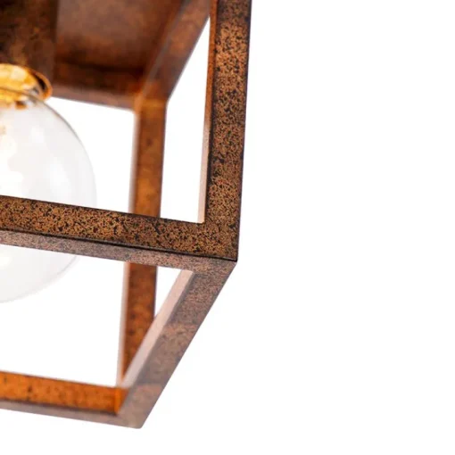 QAZQA Industriële plafondlamp roestbruin - Cage