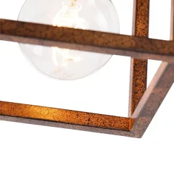 QAZQA Industriële plafondlamp roestbruin - Cage
