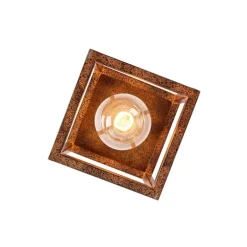 QAZQA Industriële plafondlamp roestbruin - Cage