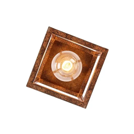 QAZQA Industriële plafondlamp roestbruin - Cage