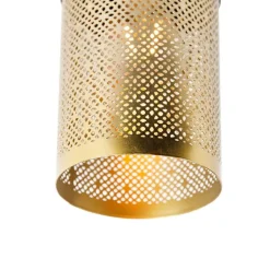 QAZQA Industriële plafondlamp zwart met goud - Raspi