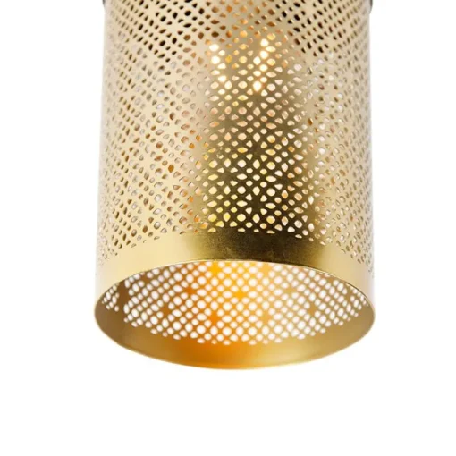 QAZQA Industriële plafondlamp zwart met goud - Raspi