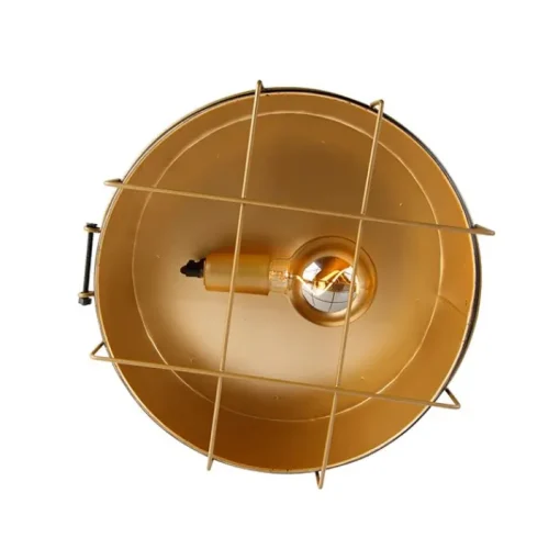 QAZQA Industriële plafondlamp zwart met goud 35 cm - Barril