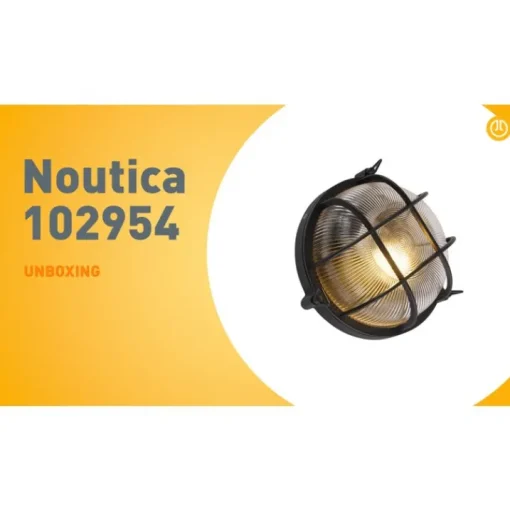 QAZQA Industriële ronde wandlamp zwart IP44 - Noutica