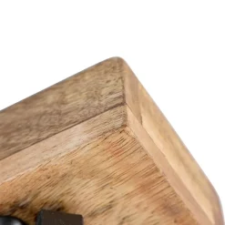 QAZQA Industriële spot donkergrijs met mango hout 2-lichts - Mangoes