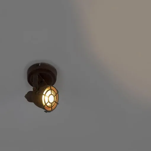 QAZQA Industriële spot roestbruin draai- en kantelbaar - Sorra