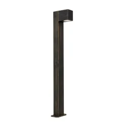 QAZQA Industriële staande buitenlamp antiek goud 80 cm IP44 - Baleno