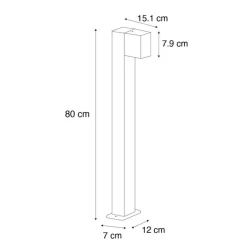 QAZQA Industriële staande buitenlamp antiek goud 80 cm IP44 - Baleno