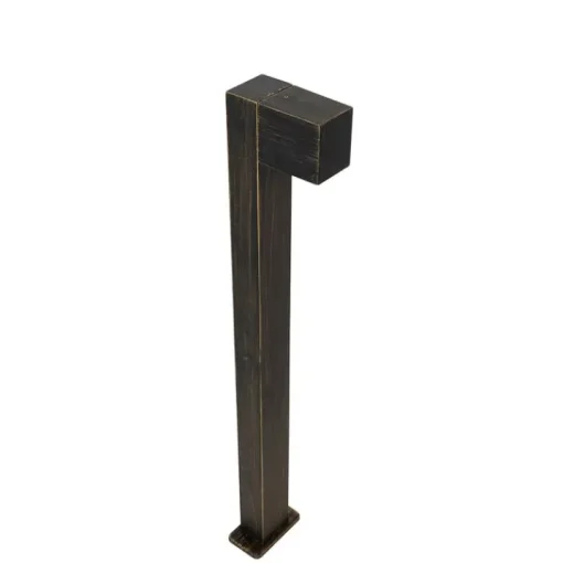 QAZQA Industriële staande buitenlamp antiek goud 80 cm IP44 - Baleno