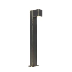 QAZQA Industriële staande buitenlamp antiek goud 65 cm IP44 - Baleno