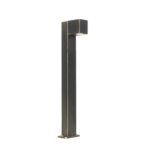 QAZQA Industriële staande buitenlamp antiek goud 65 cm IP44 - Baleno