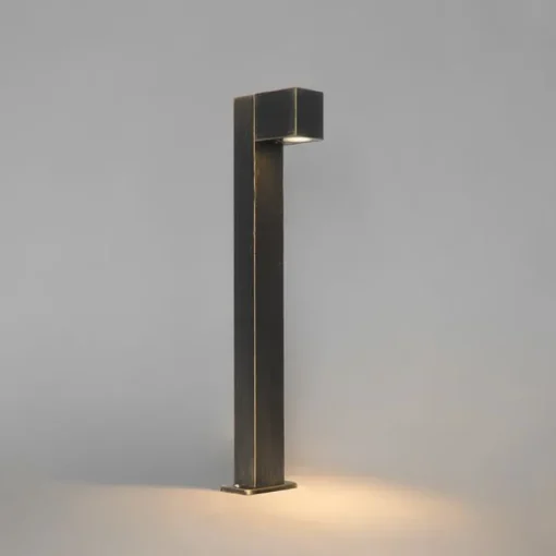 QAZQA Industriële staande buitenlamp antiek goud 65 cm IP44 - Baleno