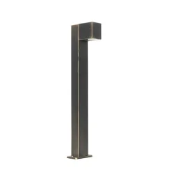 QAZQA Industriële staande buitenlamp antiek goud 65 cm IP44 - Baleno