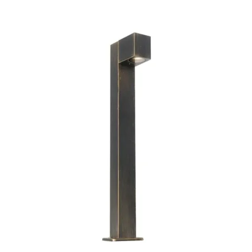 QAZQA Industriële staande buitenlamp antiek goud 65 cm IP44 - Baleno