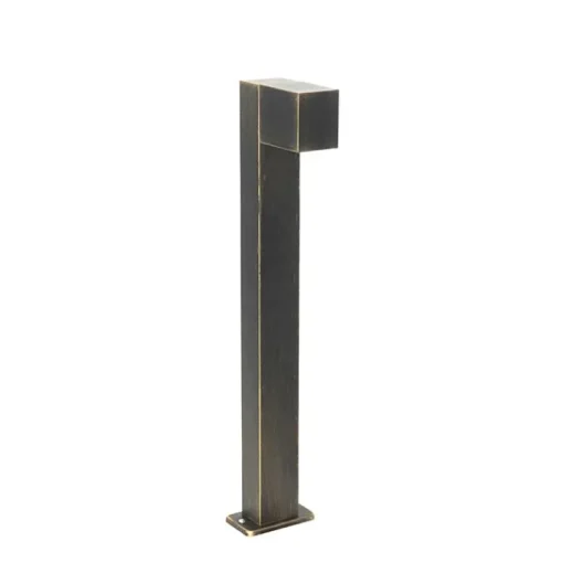 QAZQA Industriële staande buitenlamp antiek goud 65 cm IP44 - Baleno