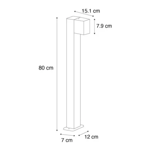 QAZQA Industriële staande buitenlamp donkergrijs 80 cm IP44 - Baleno