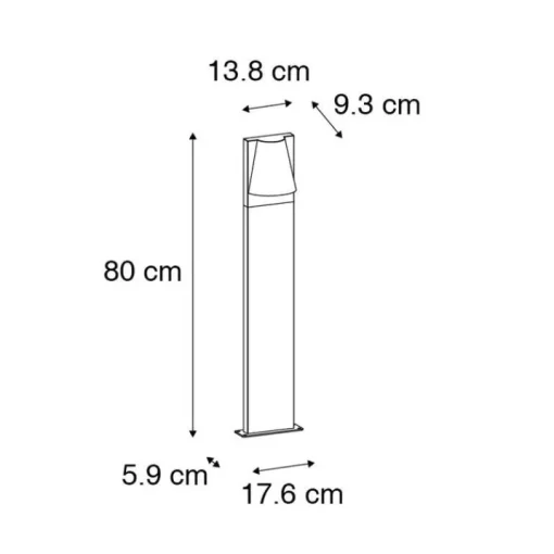 QAZQA Industriële staande buitenlamp zwart IP44 - Femke