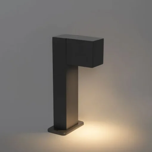 QAZQA Industriële staande buitenlamp donkergrijs 30 cm IP44 - Baleno