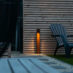 QAZQA Industriële staande buitenlamp roestbruin 65 cm IP44 - Baleno
