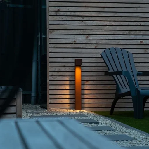 QAZQA Industriële staande buitenlamp roestbruin 65 cm IP44 - Baleno