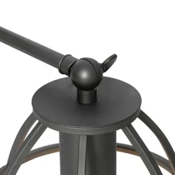 QAZQA Industriële tafellamp donkergrijs met hout - Arthur