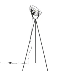 QAZQA Industriële tripod vloerlamp zwart 35 cm verstelbaar - Hanze