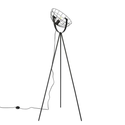 QAZQA Industriële tripod vloerlamp zwart 35 cm verstelbaar - Hanze