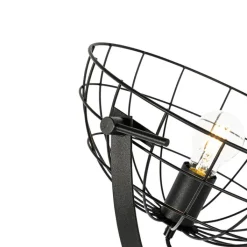 QAZQA Industriële tripod vloerlamp zwart 35 cm verstelbaar - Hanze