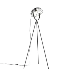 QAZQA Industriële tripod vloerlamp zwart 35 cm verstelbaar - Hanze