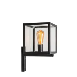 QAZQA Industriële vierkante buitenwandlamp zwart IP23 - Rotterdam