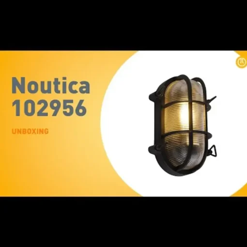QAZQA Industriële wand- en plafondlamp zwart ovaal IP44 - Noutica