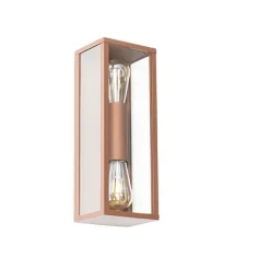 QAZQA Industriële wandlamp roestbruin 38 cm 2-lichts IP44 - Charlois
