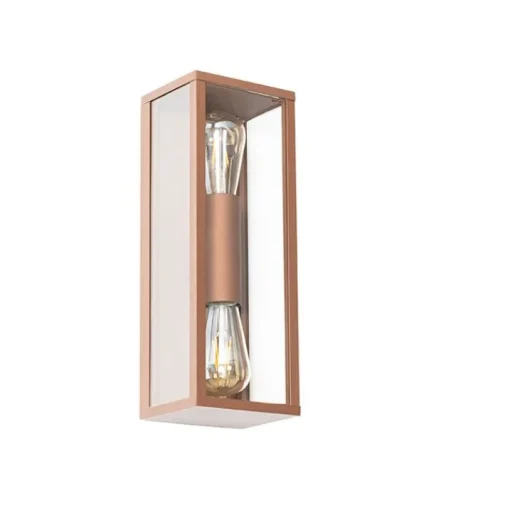 QAZQA Industriële wandlamp roestbruin 38 cm 2-lichts IP44 - Charlois