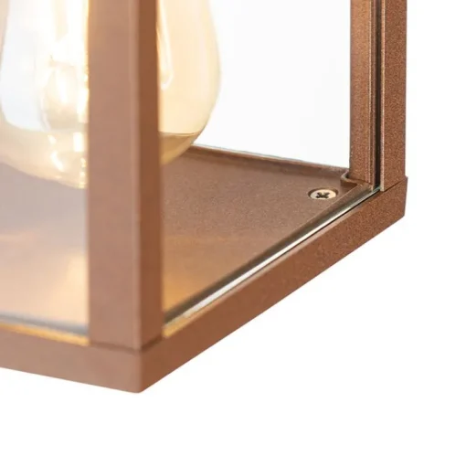 QAZQA Industriële wandlamp roestbruin 38 cm 2-lichts IP44 - Charlois