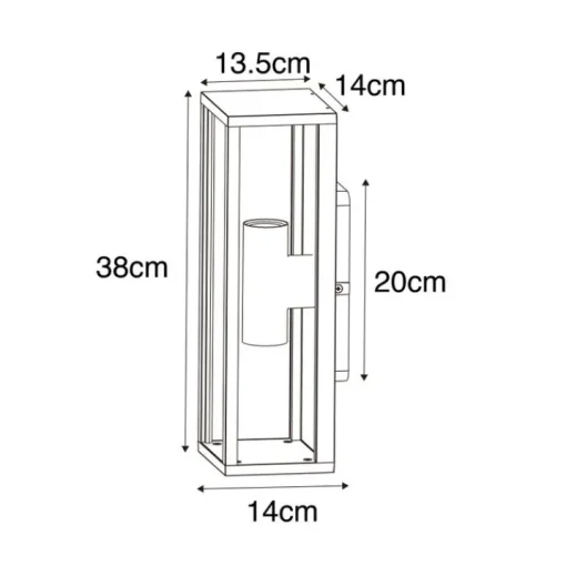 QAZQA Industriële wandlamp roestbruin 38 cm 2-lichts IP44 - Charlois