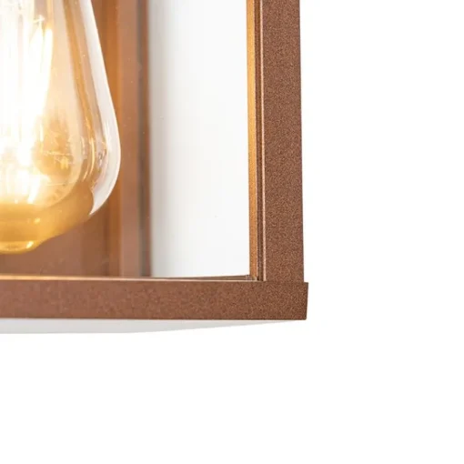 QAZQA Industriële wandlamp roestbruin 38 cm 2-lichts IP44 - Charlois