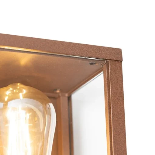 QAZQA Industriële wandlamp roestbruin 38 cm 2-lichts IP44 - Charlois
