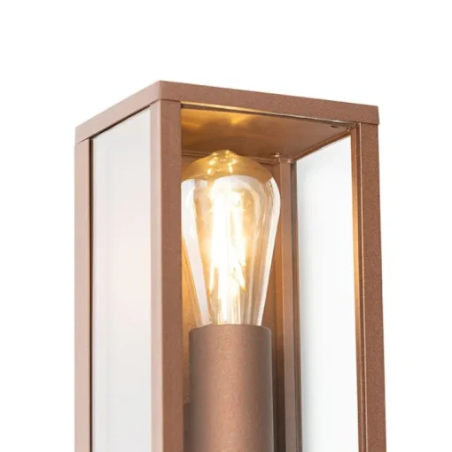 QAZQA Industriële wandlamp roestbruin 38 cm 2-lichts IP44 - Charlois