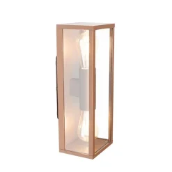 QAZQA Industriële wandlamp roestbruin 38 cm 2-lichts IP44 - Charlois