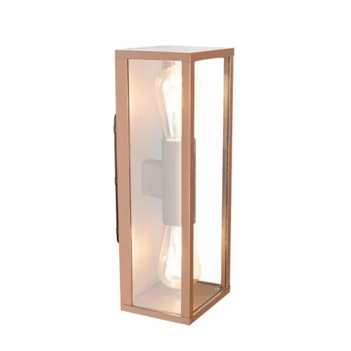 QAZQA Industriële wandlamp roestbruin 38 cm 2-lichts IP44 - Charlois
