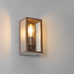 QAZQA Industriële wandlamp roestbruin 26 cm IP44  - Charlois